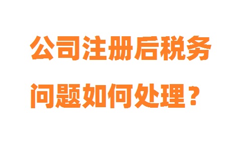 上海公司注册后税务问题如何处理